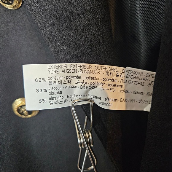 Zara‎ Tailored Double Breasted blazer with shoulder pads, black, size S - Picture 5 of 5